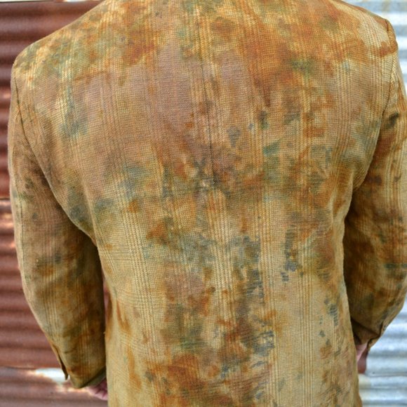 Ralph Lauren blazer suit 42 46 44 tie dye silk wool brown green tan painted camo - Picture 3 of 8
